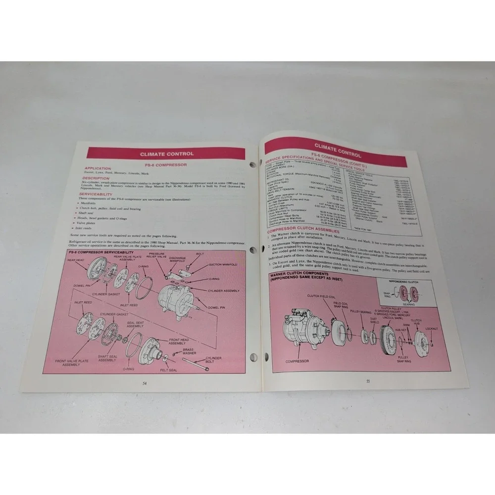 1981 Ford Car Light Truck Body Electrical Climate Control Technician Manual‎